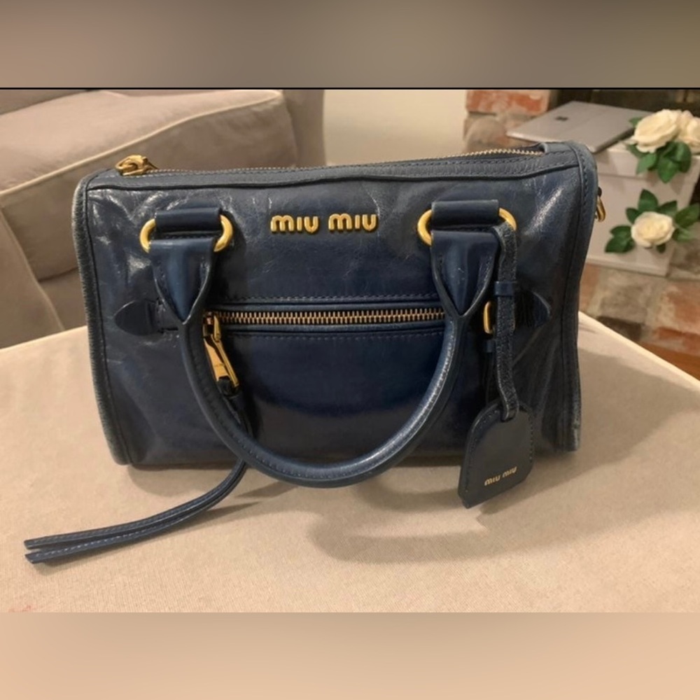 SOLD small blue miu miu bag